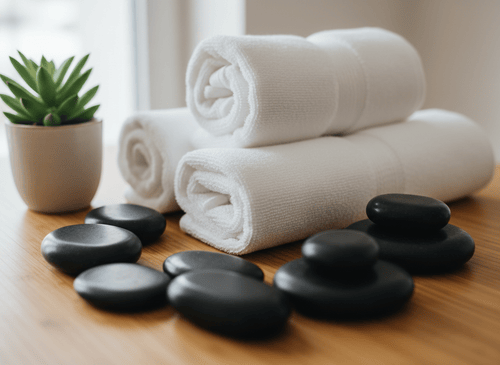 Ein Foto von Hot Stones für Massage in Bad Homburg