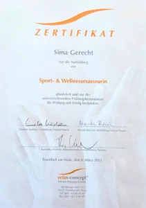 Sport- und Wellnessmasseurin Sima Gerecht